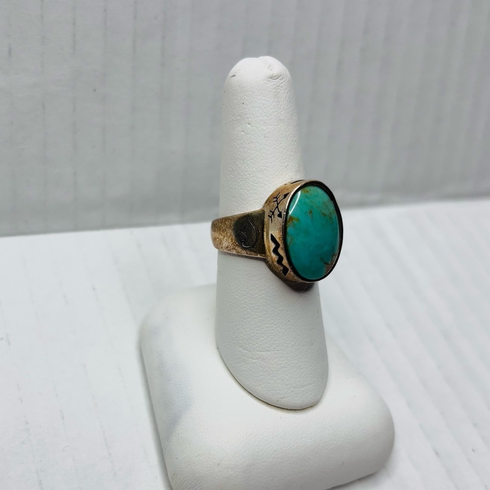 Price is firm CAROLYN POLLACK Vintage Sterling Silver Turquoise Ring Size 7 - Picture 2 of 9